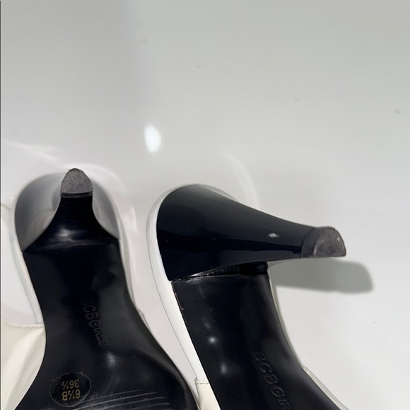 BCBGirls White and Black Slingback Heels - Picture 9 of 11